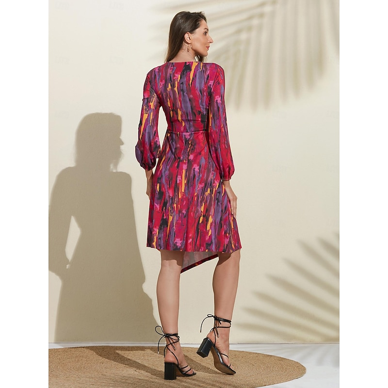 Graphic Knot Front A-Line Midi Dress3