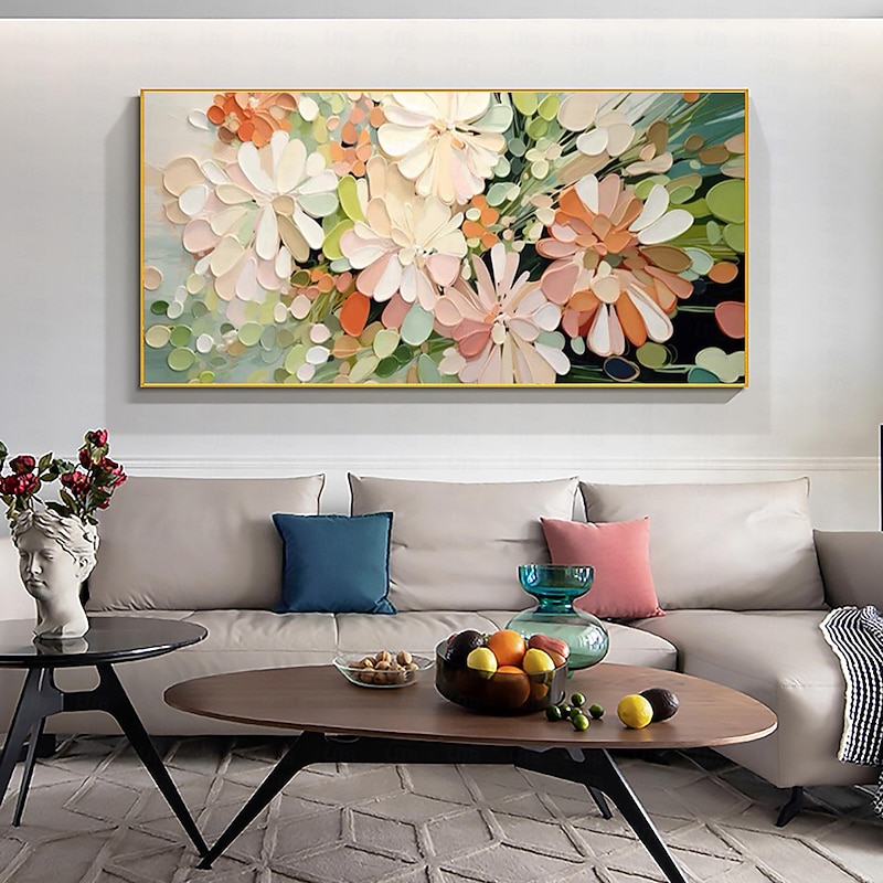 Handmade Original Blooming flowers and plants Oil Painting On Canvas  Abstract Art  Painting for Home Decor With Stretched Frame/Without Inner Frame Painting4