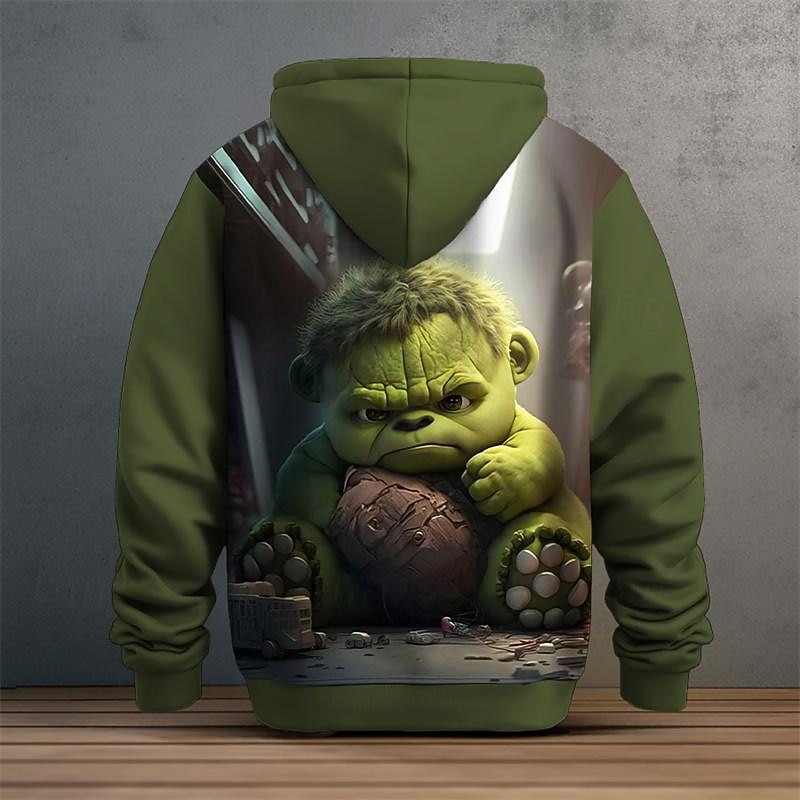 Men's Graphic Cartoon Hoodie Hoodies Sweatshirt Fashion Daily Long Sleeve Hooded Vacation Sports Outdoor Holiday Red Blue Print Front Pocket Spring &  Fall Designer2