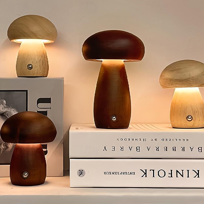 Mushroom Lamp LED Rechargeable Table Night Light Creative Bedside Night Light Touch Switch Atmosphere Gift Light2