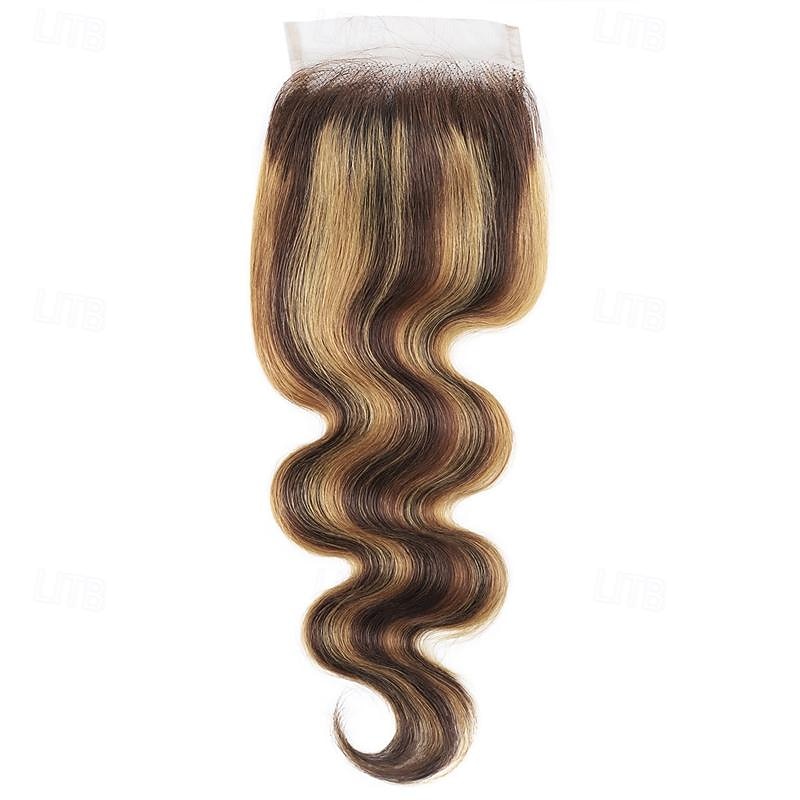 Highlight P4/27 Body Wave Human Hair  Extensions 3 Bundles with Closure For Black Women4
