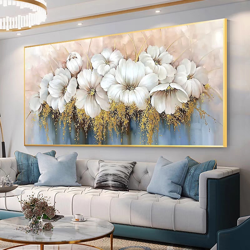 Mintura Handmade Abstract Flowers Oil Paintings On Canvas Wall Art Decoration Modern Picture For Home Decor Rolled Frameless Unstretched Painting3