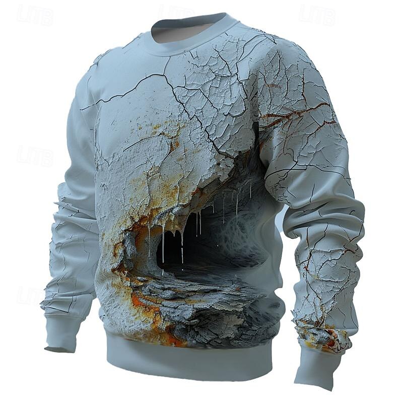 Men's Cave Sweatshirts Sweatshirt Pullover Long Sleeve Sweatshirt Crew Neck 3D Subculture 3D Print Vacation Holiday Going out 3D Print Spring &  Fall3