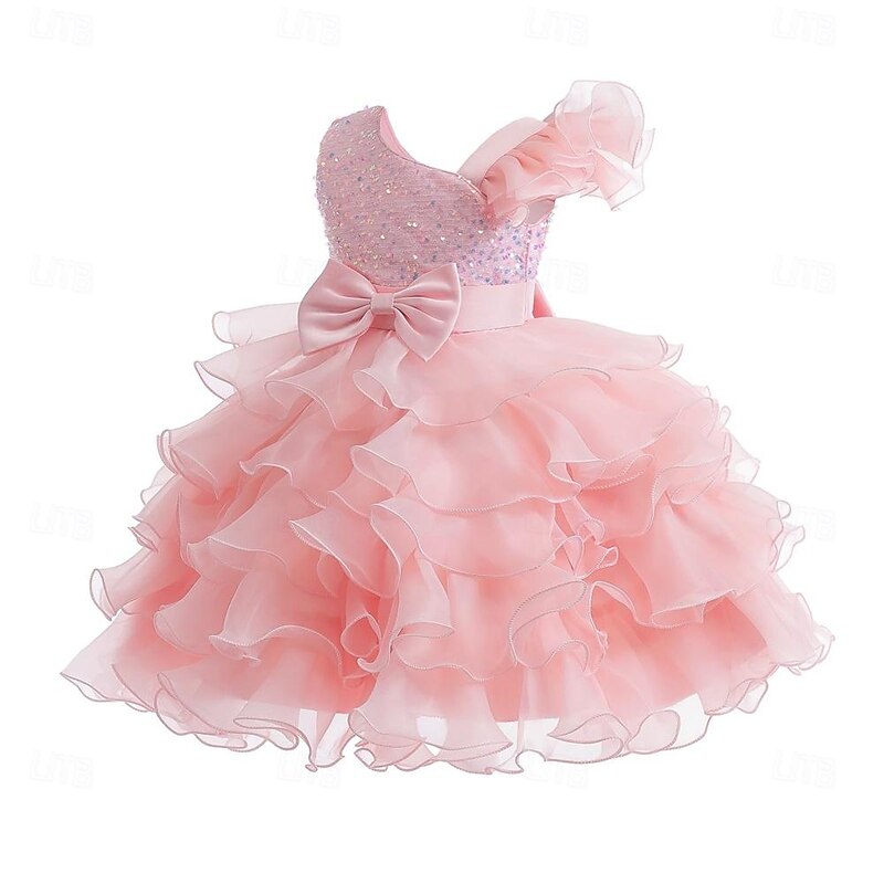 Girls Pageant Party Dress Ruffle Flower Kids Wedding Ball Gown Sequin Formal Princess Dress 4-9 Years For Wedding Guest2