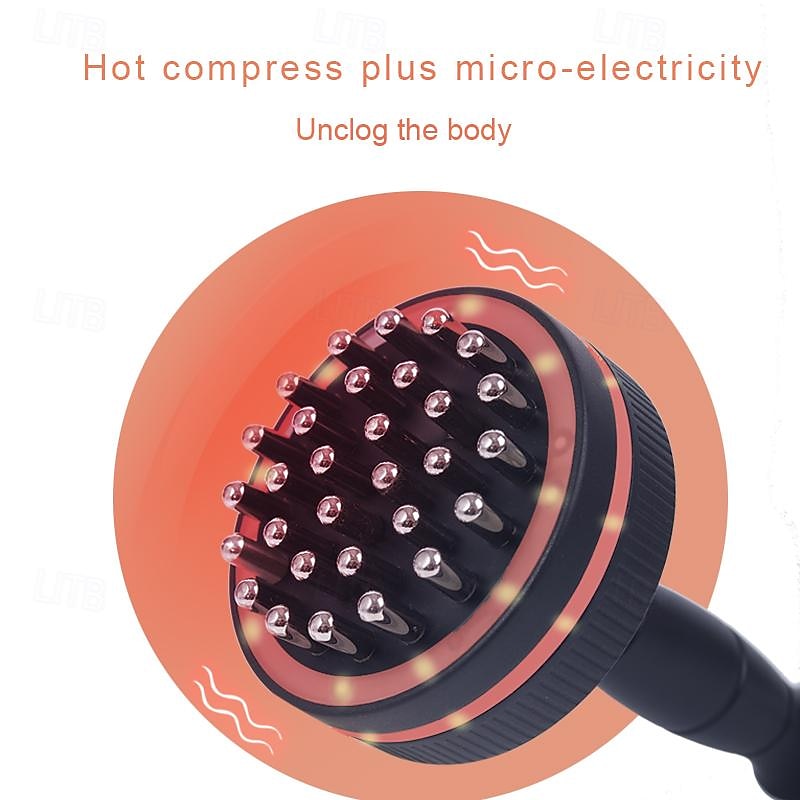 Multi-function Health Dredge Meridian Massage Brush Detoxi Warm Moxibustion Microcurrent Body Slimming Massager Infrared Red Light Hot Compress Waist Belly Massage Relaxation Tool4