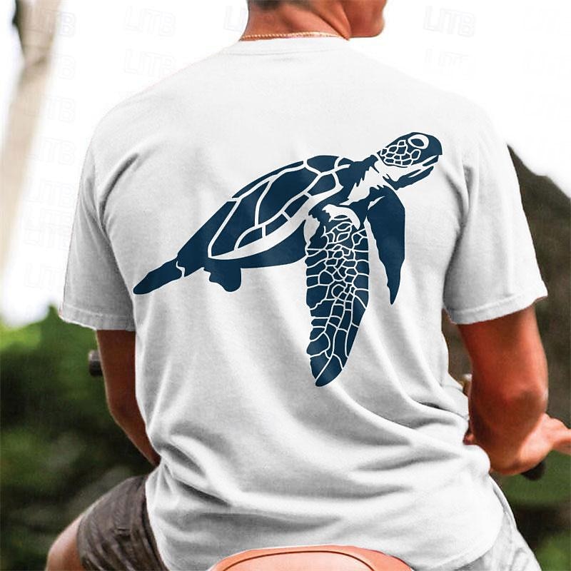 Men's Graphic Animal Turtles T Shirt Short Sleeve T shirt 3D Print Crew Neck Shirt Fashion Daily Casual Vacation Sports Outdoor Holiday Black White Pink Spring & Summer Clothing Apparel S M L XL 2XL2