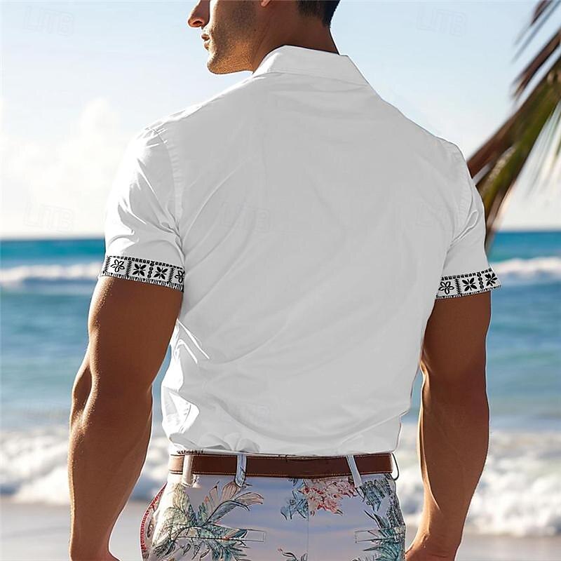 Men's Tropical Turtle Shirt Summer Hawaiian Shirt Aloha Shirt Short Sleeve Shirt Turndown Casual Outdoor Street Casual Daily White Pink Blue S M L4