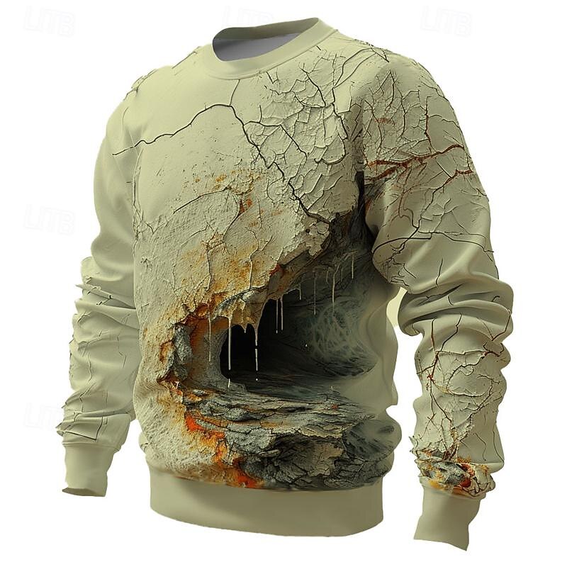 Men's Cave Sweatshirts Sweatshirt Pullover Long Sleeve Sweatshirt Crew Neck 3D Subculture 3D Print Vacation Holiday Going out 3D Print Spring &  Fall4