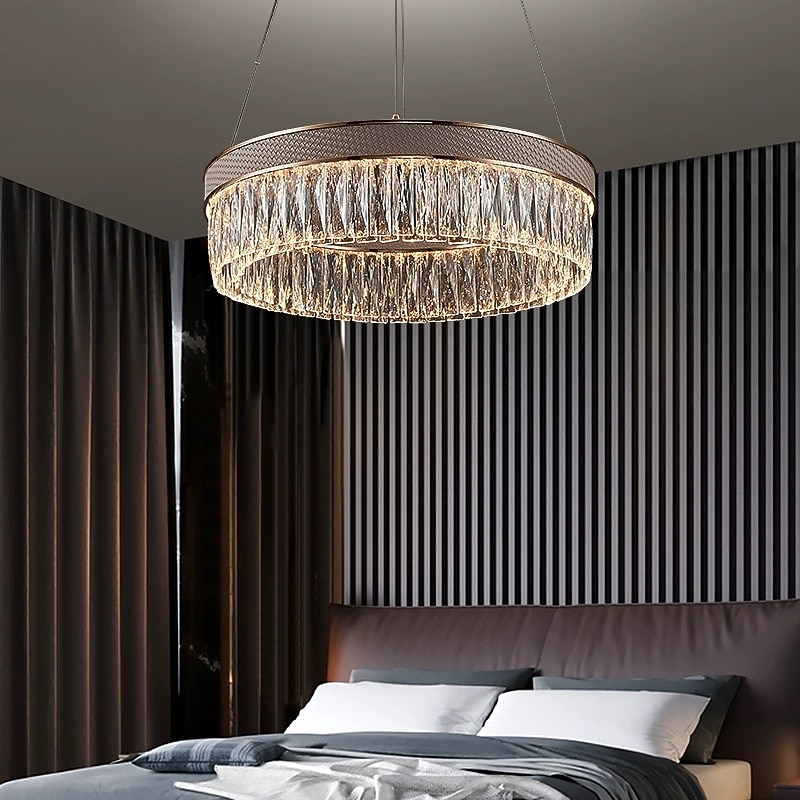 LED Pendant Light 50/60/95cm 3 Light Color Unique Design Chandelier Metal Electroplated Modern 110-240V