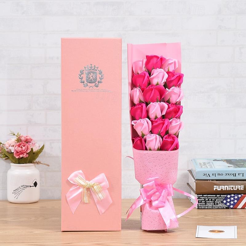Creative Lover Teacher Gift Rose Soap Flower Gift Box Girlfriend Birthday Company Activity Gift Women's Day3