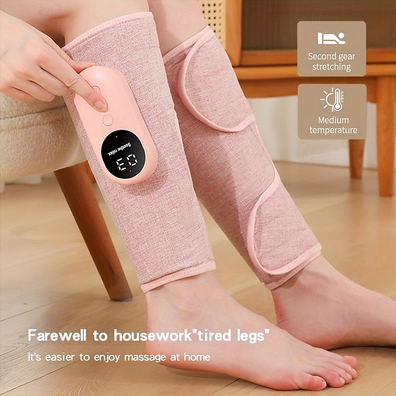 Electric Leg Massager Cordless Air Pressure Massager Rechargeable Calf Airbag Massage Holiday Gift For Parents for Male Female Calf Vibration Muscle Relaxation Heating Varicose Veins