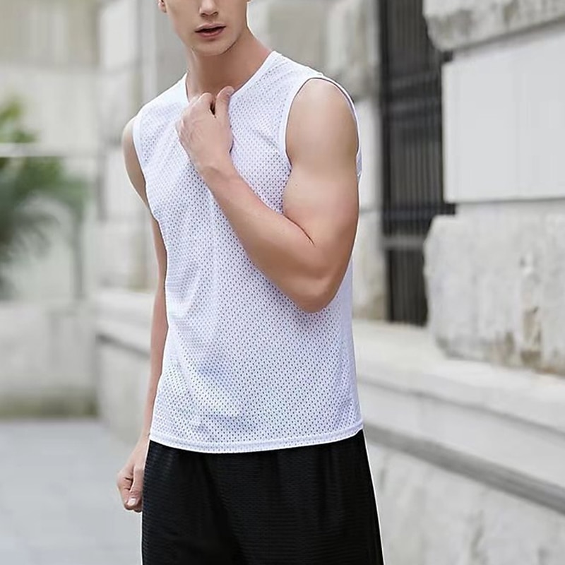 Men's Tank Top Vest Top Undershirt Sleeveless Shirt Sleeveless Crewneck Summer Plain Fashion Designer Basic Vacation Street Going out Black White Dark Blue Top Tee for Men3