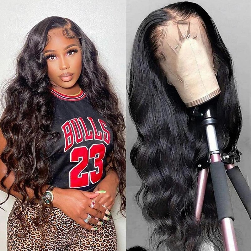 Human Hair Wigs for Women  13x4 Body Wave Lace Front Wigs Human Hair Lace Front Wigs Pre Plucked 150% Density  Lace Frontal Wigs Natural Black 22 Inch Body Wave Wigs