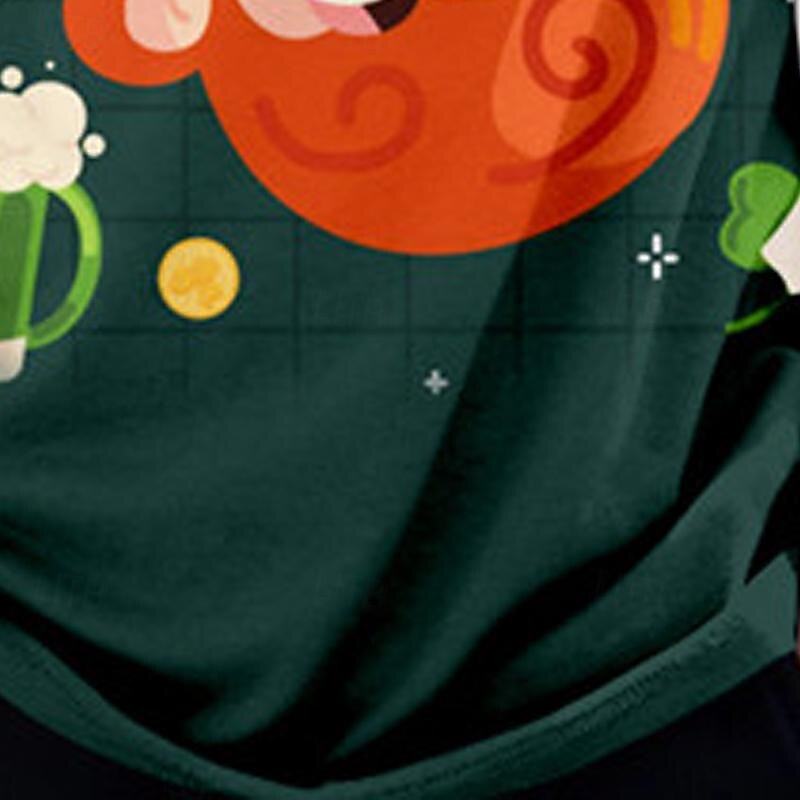 St. Patrick Boys 3D Cartoon Four Leaf Clover Tee Shirt Short Sleeve 3D Print Summer Active Sports Fashion Polyester Kids 3-12 Years Crew Neck Outdoor Casual Daily Regular Fit3