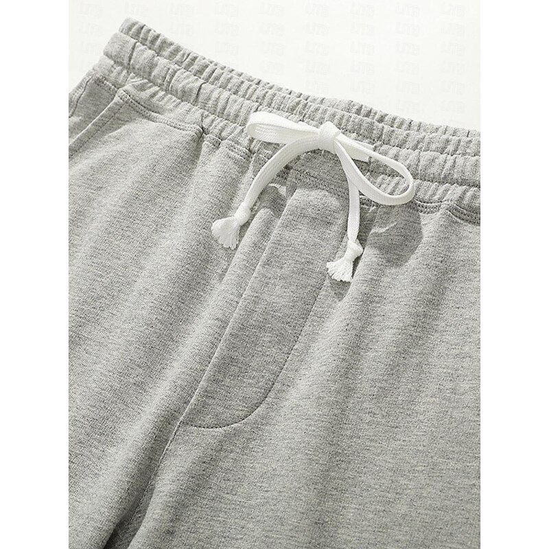 Men's Sweat Shorts Workout Shorts Casual Shorts Pocket Drawstring Elastic Waist Plain Comfort Breathable Knee Length Casual Daily Holiday Sports Fashion Black Army Green Micro-elastic4