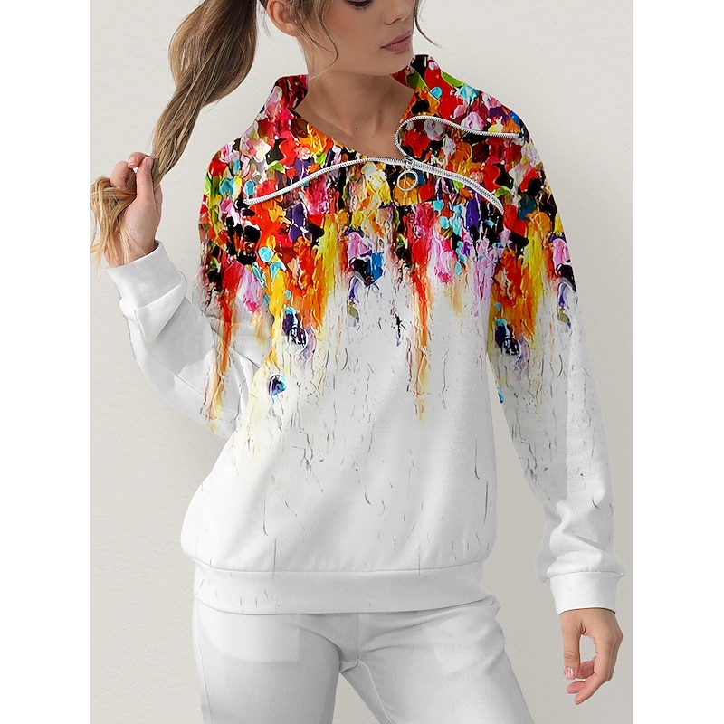 Women's Golf Pullover Sweatshirt Violet Orange Long Sleeve Thermal Warm Top Fall Winter Ladies Golf Attire Clothes Outfits Wear Apparel