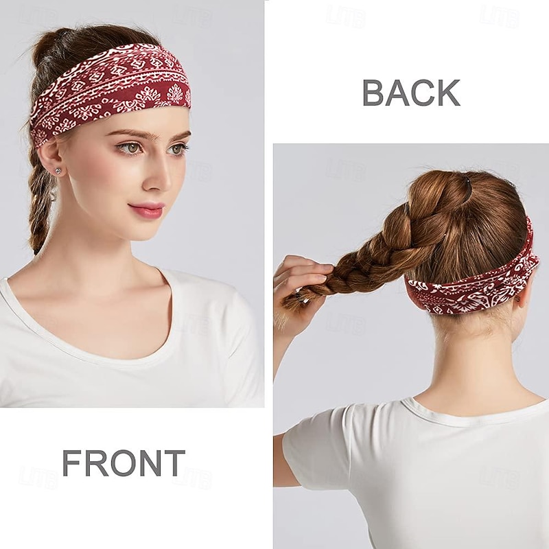 Boho Headbands For Women Fashion Wide Headband Yoga Workout Head Bands Hair Accessories Band4