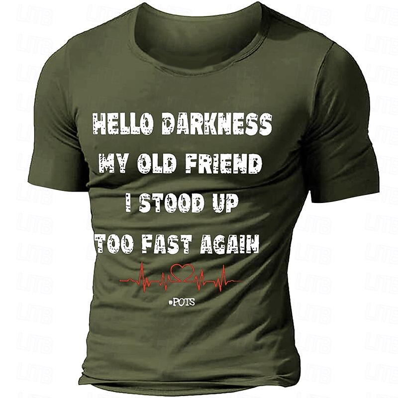 Men's Letter T Shirt Tee Top 100% Cotton Short Sleeve Graphic Shirt Black Army Green Dark Blue Comfortable Tee Sports Outdoor Holiday Fashion Designer Clothing3