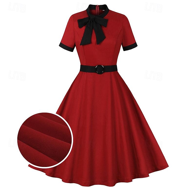 Retro Vintage 1950s Vintage Dress Cocktail Dress Swing Dress Flare Dress Fancy Dress Women's Masquerade Party / Evening Bachelorette Party Adults' Dress Homecoming Dresses2