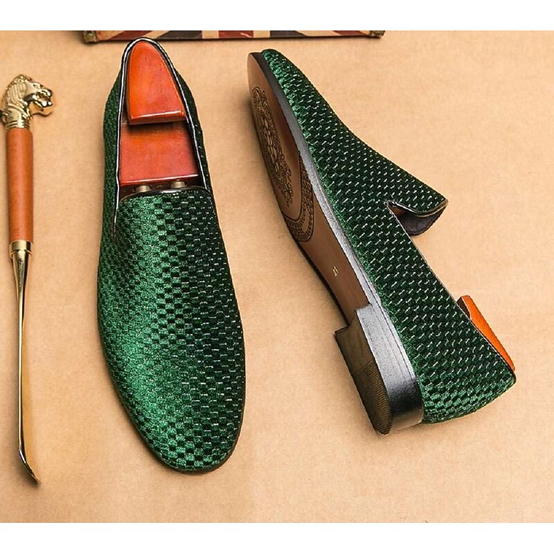 Men's Loafers & Slip-Ons Plus Size Driving Loafers Walking Business British Wedding Party & Evening St. Patrick's Day Fabric Black White Blue Spring Fall3