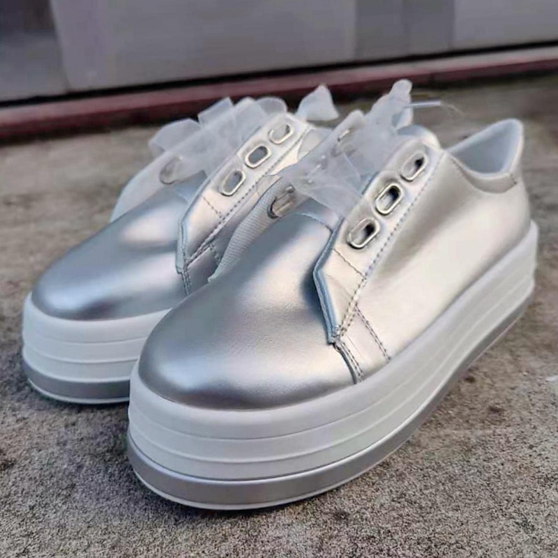 Women's Metallic Platform Sneakers – Perfect for Casual Outings and Stylish Everyday Wear3