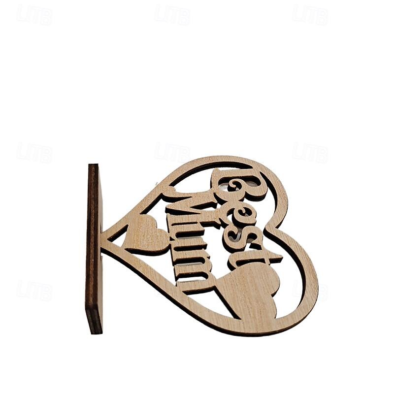 6 Pcs Spot Wooden Handicraft Ornaments With Heart-shaped Hollowed Out Letters Laser Cut Wooden Chips Valentine's Day Craft Gifts3