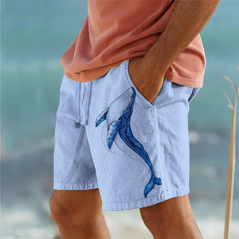 Men's Animal Shark Shorts Summer Shorts Beach Shorts Mid Waist Fashion Casual Outdoor Holiday Going out Drawstring Elastic Waist Print Designer Clothing Apparel2