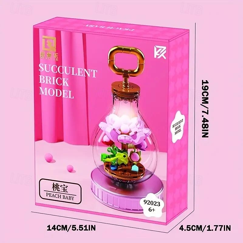 Women's Day Gifts Light Bulb Succulent Flower Plant Building Blocks Succulent Potted Plant Building Blocks Desktop Decoration Gift Women's Day Mother's Day Gifts for Girls Mother's Day Gifts for MoM4
