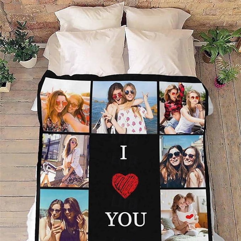 Customized Blanket Customized Blanket Blankets Personalized Gifts For Your Loves women/men present Personalized Valentine Gift Custom Made4