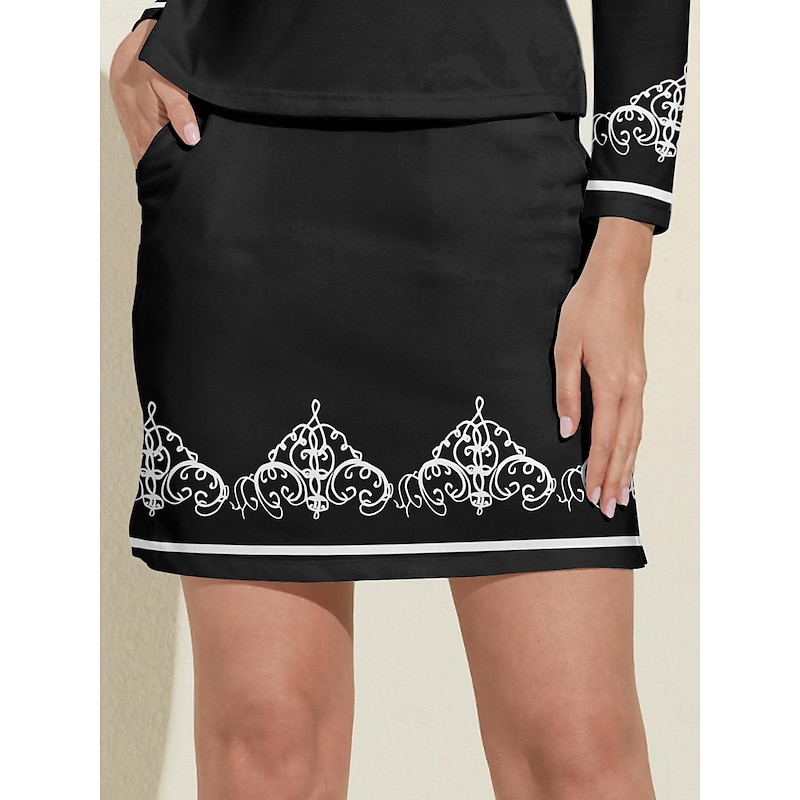 Women's Tennis Skirts Golf Skirts 16inch Pickleball Black Sun Protection Tennis Clothing Ladies Golf Attire Clothes Outfits Wear Apparel