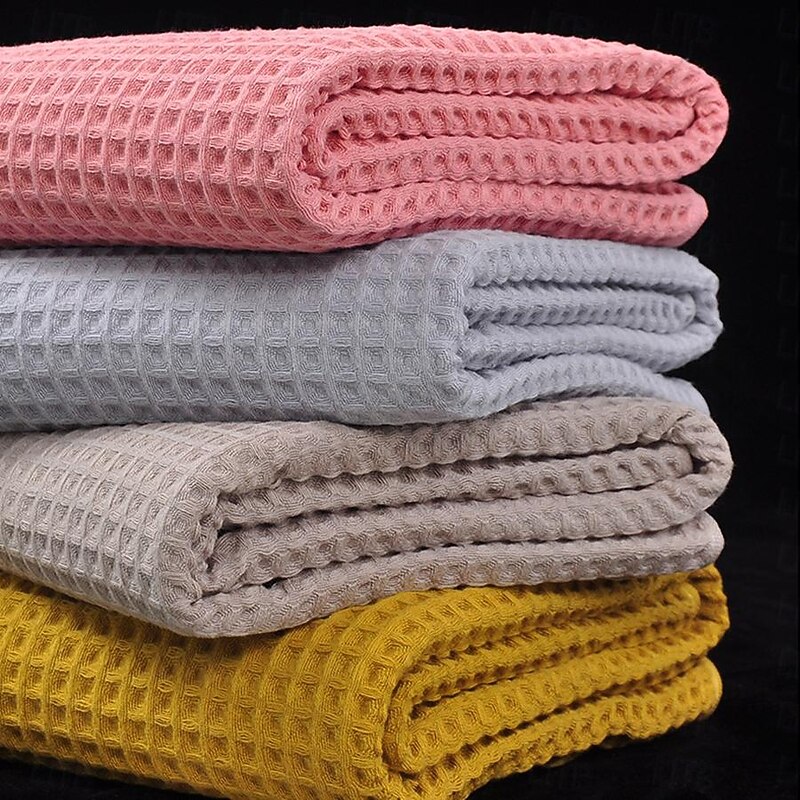 waffle Large-size  Bath Towel 180x90cm Hotel 100% Cotton Bath Towels Quick Dry, Super Absorbent Light Weight Soft Multi Colors2