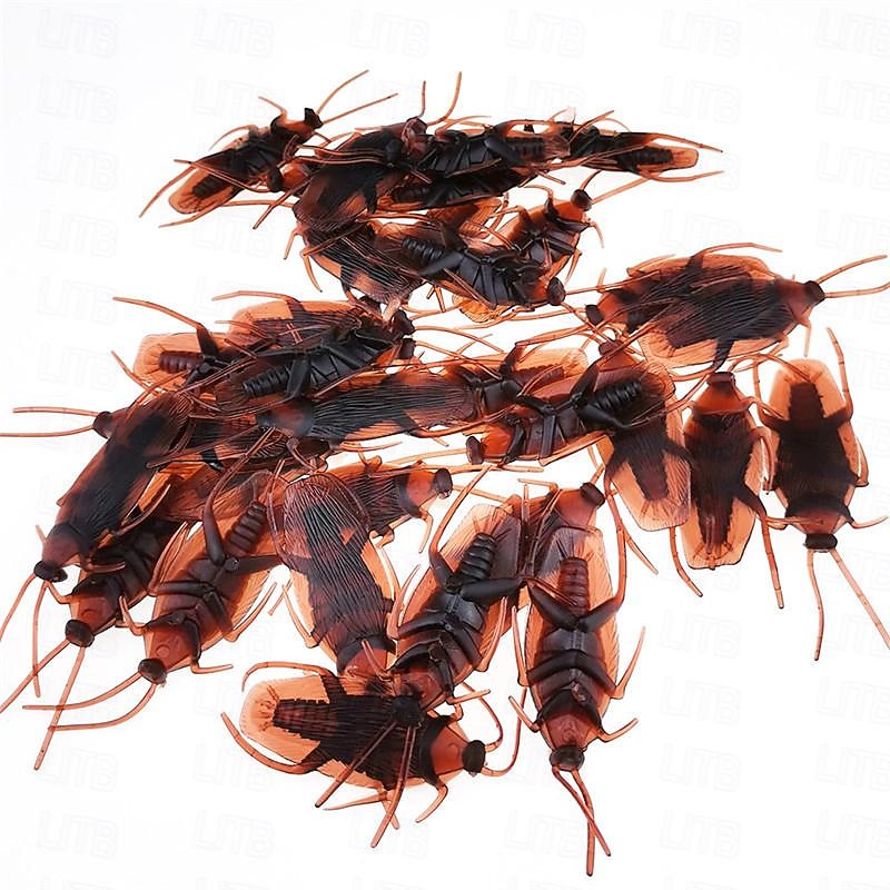 12pcs Realistic Simulation Plastic Fake Cockroach Roach Novelty Bugs Joke Toys For April Fool's Day3
