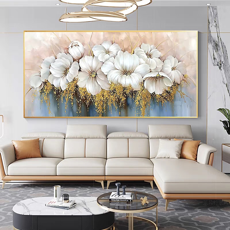 Mintura Handmade Abstract Flowers Oil Paintings On Canvas Wall Art Decoration Modern Picture For Home Decor Rolled Frameless Unstretched Painting4