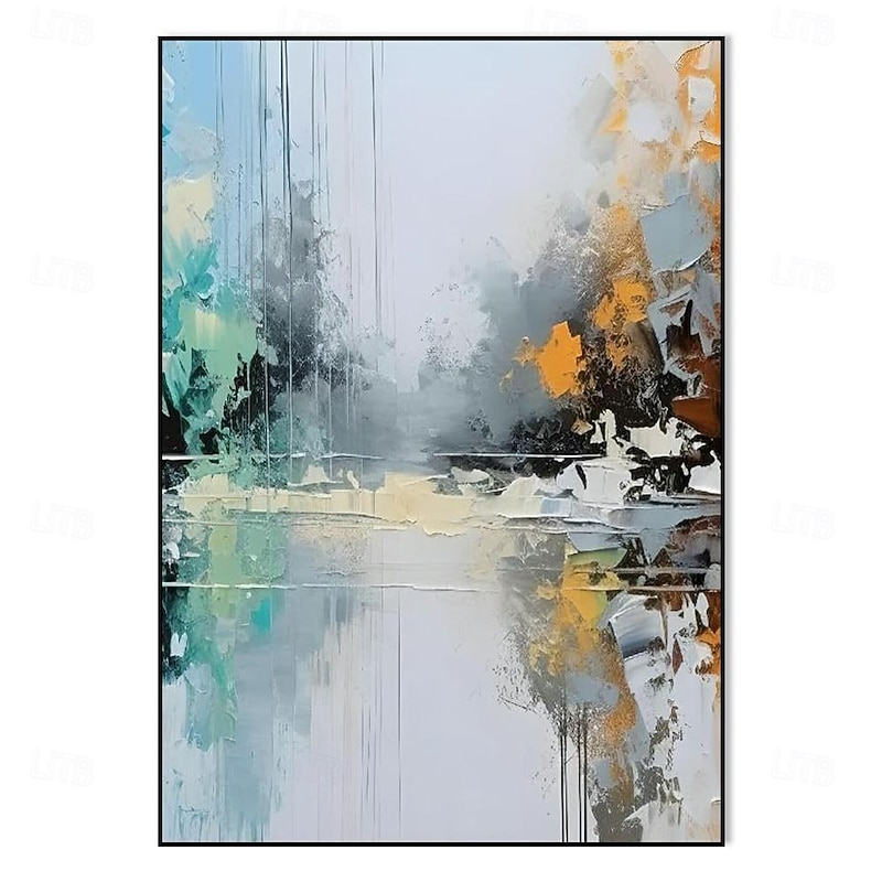 Handmade Oil Painting Canvas Wall Art Decoration Vertical Modern Abstract Art for Home Living Room Hallway Decor Rolled Frameless Unstretched Painting4