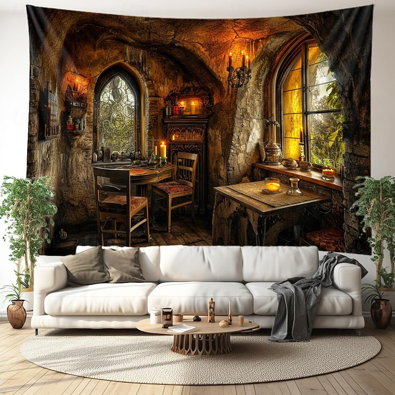 Fantasy House Hanging Tapestry Wall Art Large Tapestry Mural Decor Photograph Backdrop Blanket Curtain Home Bedroom Living Room Decoration4