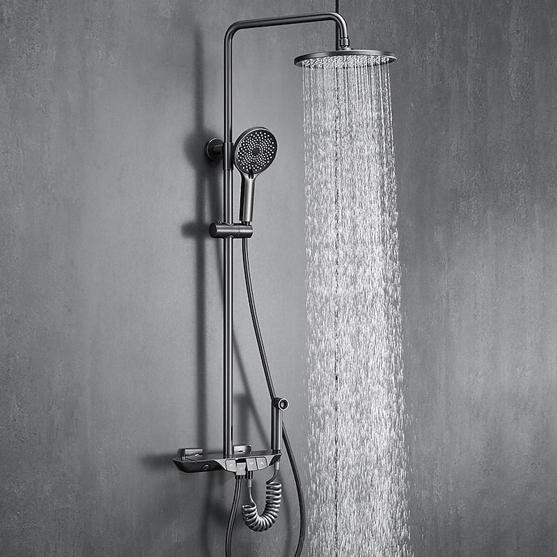 Shower System / Thermostatic Mixer valve Set - Handshower Included Multi Spray Shower Contemporary Electroplated Mount Outside Ceramic Valve Bath Shower Mixer Taps