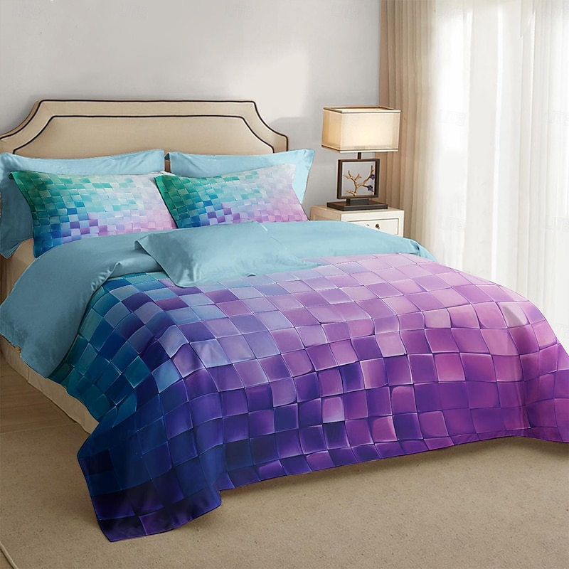 Geometric Pattern Duvet Cover Set Set Soft 3-Piece Luxury Cotton Bedding Set Home Decor Gift King Queen Duvet Cover4