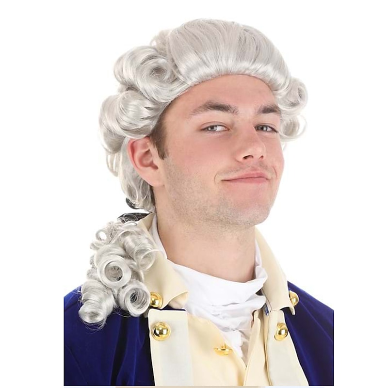 American Colonial Powdered Wig for Men Halloween Wigs Halloween Wigs