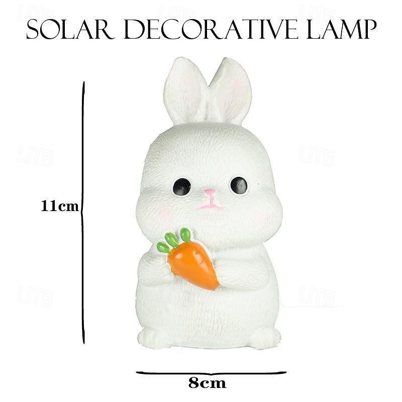 Easter Solar Garden Lamp Rabbit Frog Animal Solar Resin Lamp Outdoor Waterproof Decor Wooden Pile Lamp Holiday Courtyard Walkway Lawn Outdoor Decoration 1pc3
