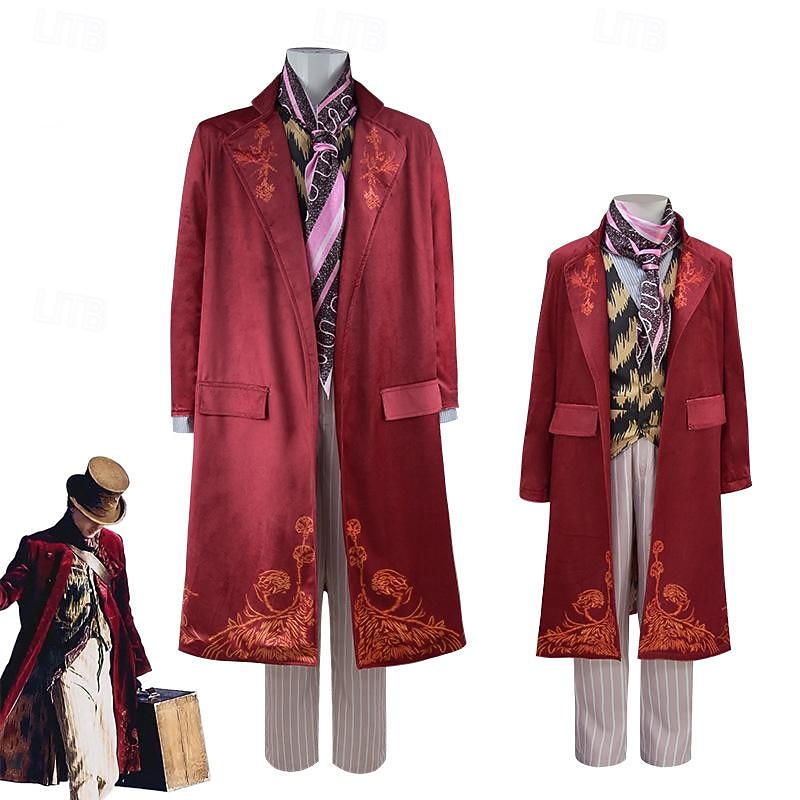 Charlie and the Chocolate Factory Wonka Willy Wonka Cosplay Costume Outfits Cosplay Movie Cosplay for Men's Boys Kid's Adults' Masquerade