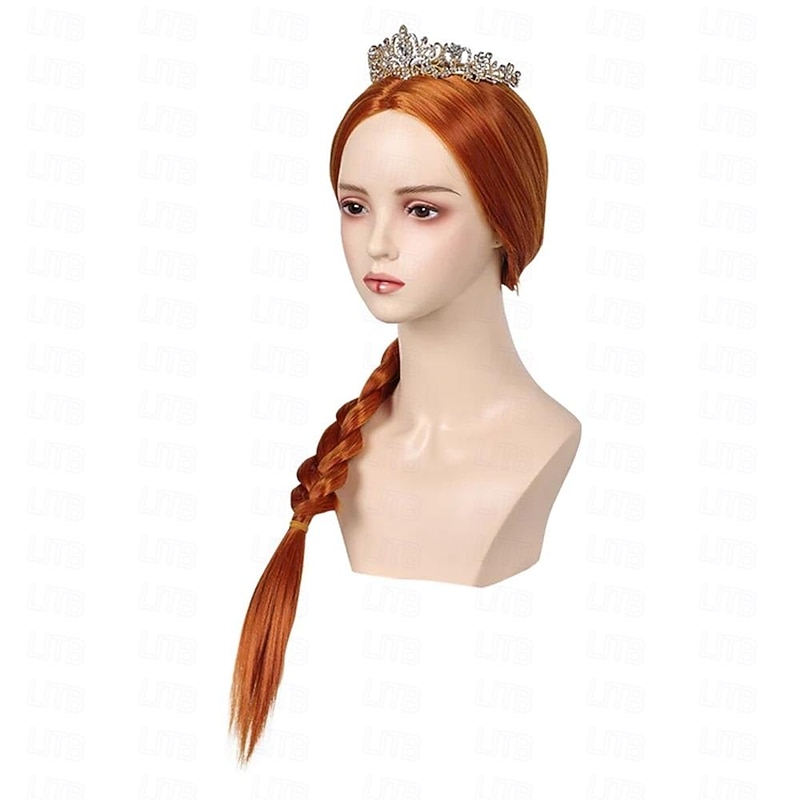 Shrek Movie Fiona Cosplay Wig Crown Heat Resistant Synthetic Hair Carnival Halloween Party Props3
