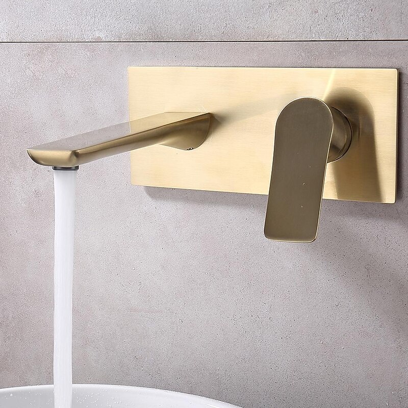 Bathroom Sink Faucet - Wall Mount Electroplated Wall Installation Wall mountedBath Taps4