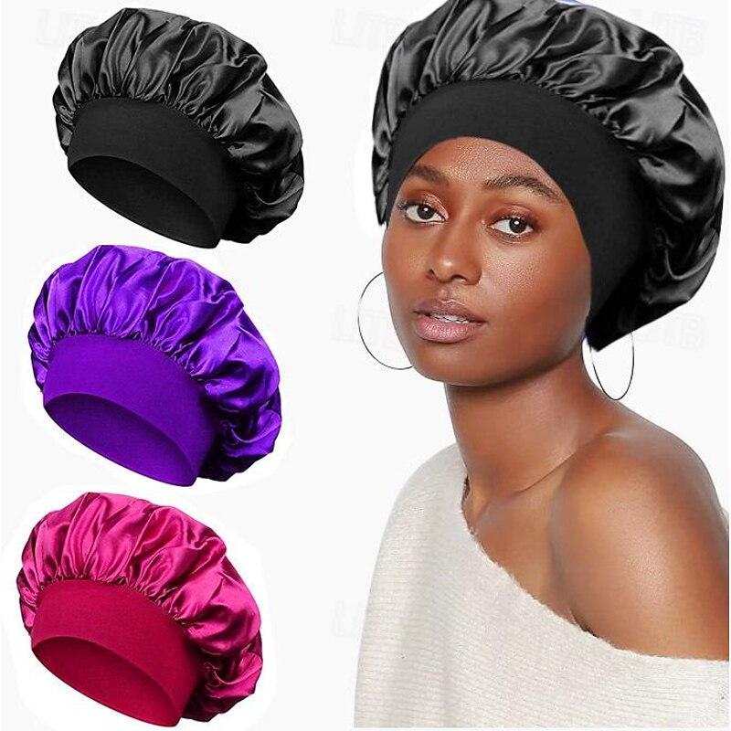Solid Color Wide Brimmed High Elastic Adult Sleeping Cap for Men and Women's Fashionable Hair Care, Beauty, Bath Cap, Color Ding Chemotherapy Cap2