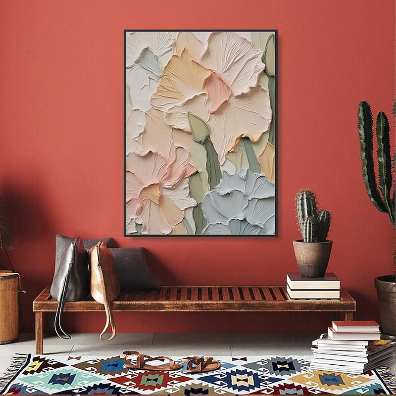 Hand painted 3D Flower oil  Painting on Canvas handmade Creamy Textured Wall Art Abstract Floral painting Art for Living Room Wall Art Gift For Her Daisy Flower Painting2