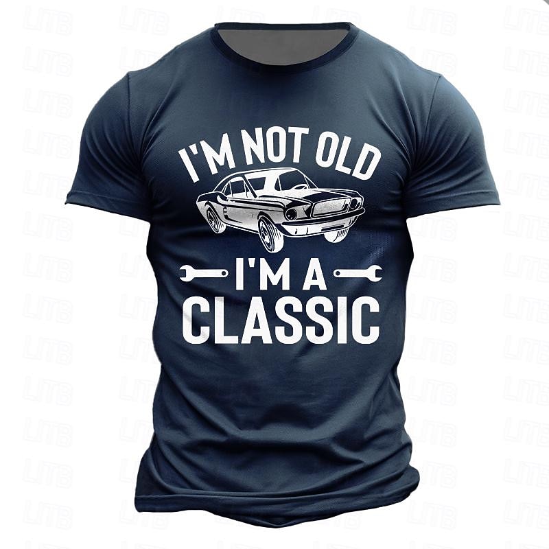 Men's Graphic Car I'm Not Old Classic T Shirt Short Sleeve T shirt 3D Print Crew Neck Shirt Casual Street Style Sports Outdoor Holiday Going out Black Navy Blue Brown Spring & Summer Clothing Apparel
