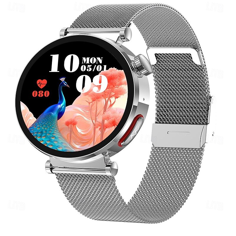 iMosi ECG PPG Women Smart Watch 1.27 inch Full Touch Screen Bluetooth Call Temperature Monitoring Pedometer Compatible with Android iOS Hands-Free Calls Waterproof IP68