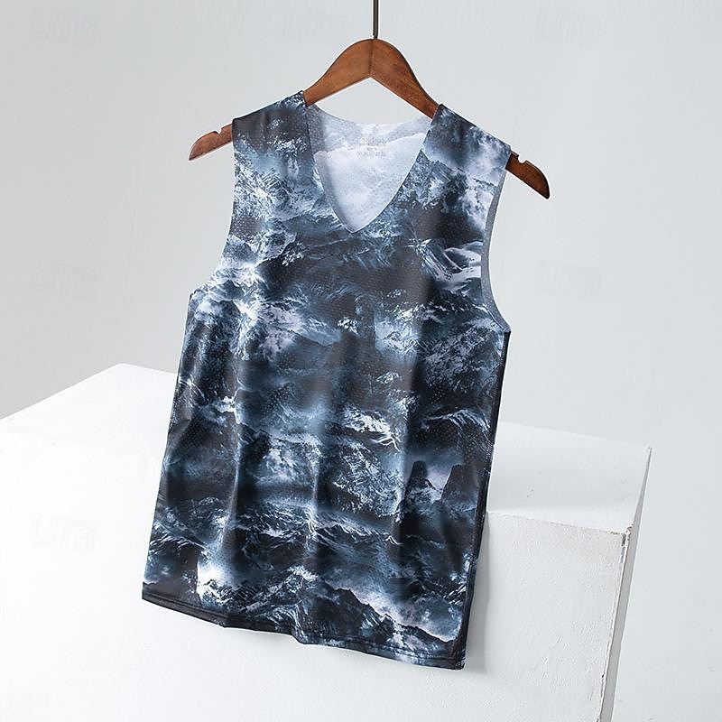 Men's Tank Top Vest Top Undershirt Sleeveless V Neck Summer Color Block Fashion Designer Basic Vacation Street Going out Yellow Purple Dark Blue Top Tee for Men2