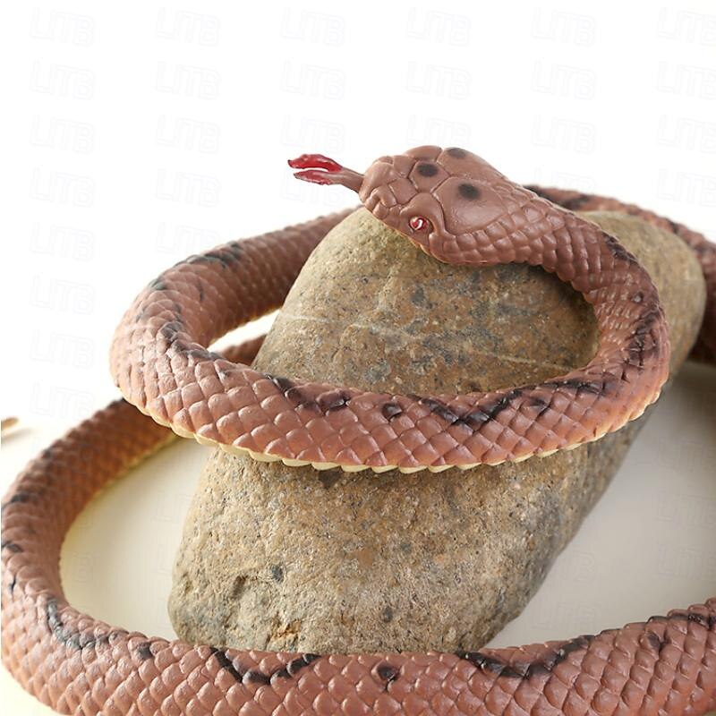 Realistic Fake Rubber Toy Snake Black Fake Snakes 49 Inch Long April Fool's Day4