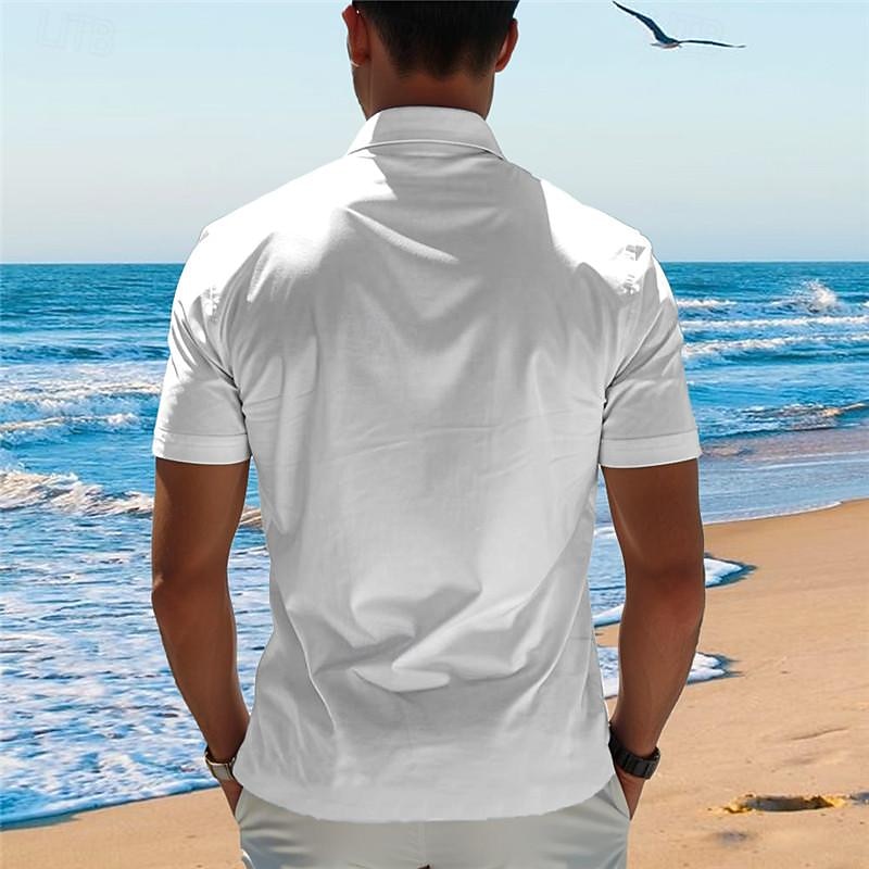 Men's Tropical Turtle Summer Hawaiian Shirt Aloha Shirt Printed Shirts Short Sleeves Shirt Turndown Hawaiian Resort Outdoor Vacation Holiday White Blue Green S M L2