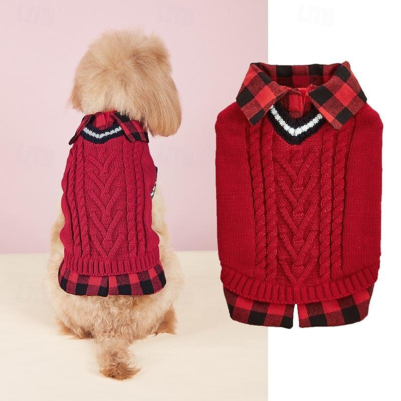 Dog Cat Sweater Jumper Retro Vintage Casual Winter Breathable Soft Washable Comfortable Outdoor Casual Daily Dog Clothing for Bichon Frise Pomeranian Baby Pet Papillon Small4